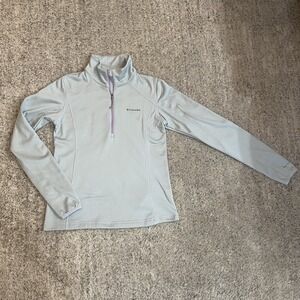 Columbia Pullover Womens XS Gray Omni-Wick Quarter Zip Long Sleeve Thumbholes